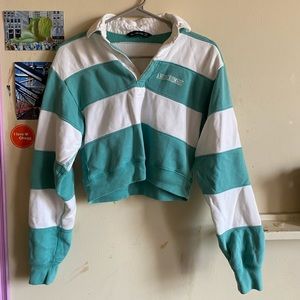 Abercrombie Long Sleeve Button/Crop Top